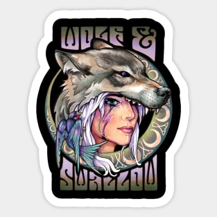 Wolf & Swallow - Art Nouveau [FOREST] Sticker